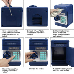 Cargooy piggy bank in use counting coins during daily allowance