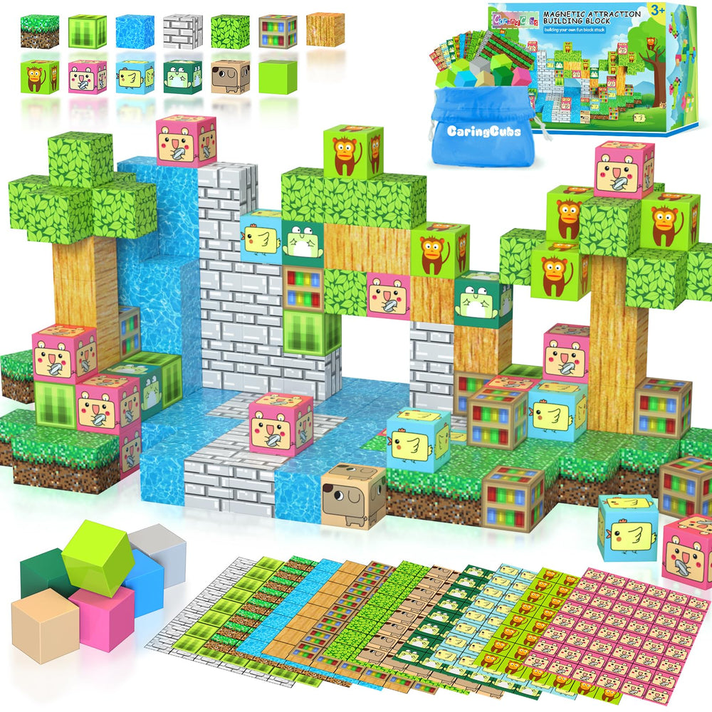 CaringCubs magnetic blocks with colorful tiles for hands-on STEM play