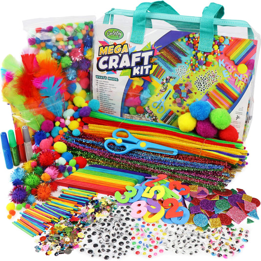 Carl & Kay Mega Craft Bag contents ready for kids' creative projects.