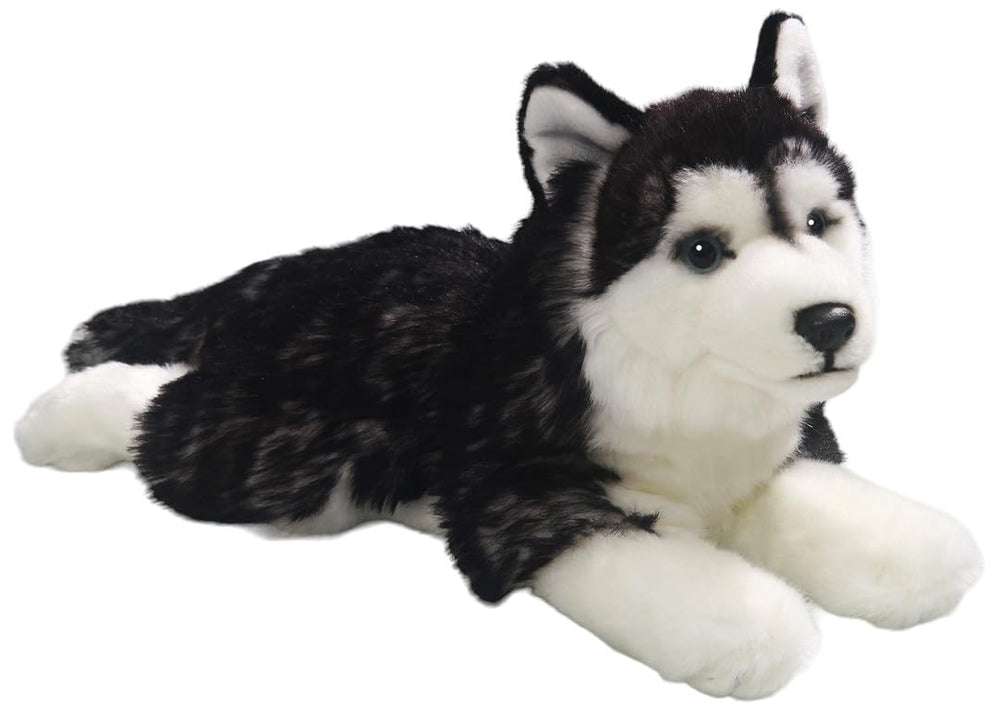 Carl Dick Husky plush face close-up with blue safety eyes for lifelike charm.