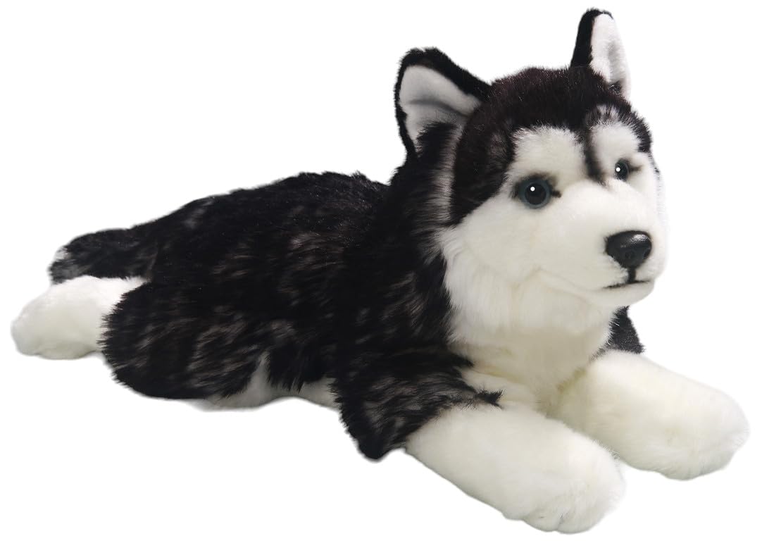 Carl Dick Husky plush face close-up with blue safety eyes for lifelike charm.