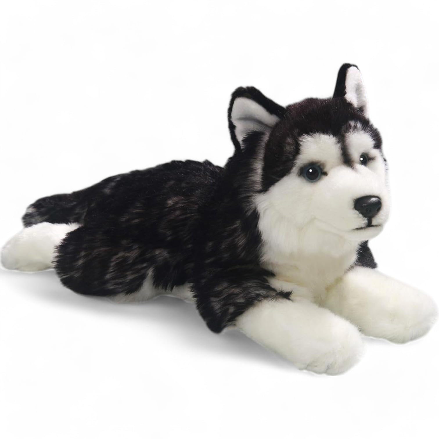 Carl Dick Husky plush fur texture black and white with shaded contrast for realism.