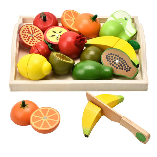 CARLORBO wooden apple for pretend play and color recognition.