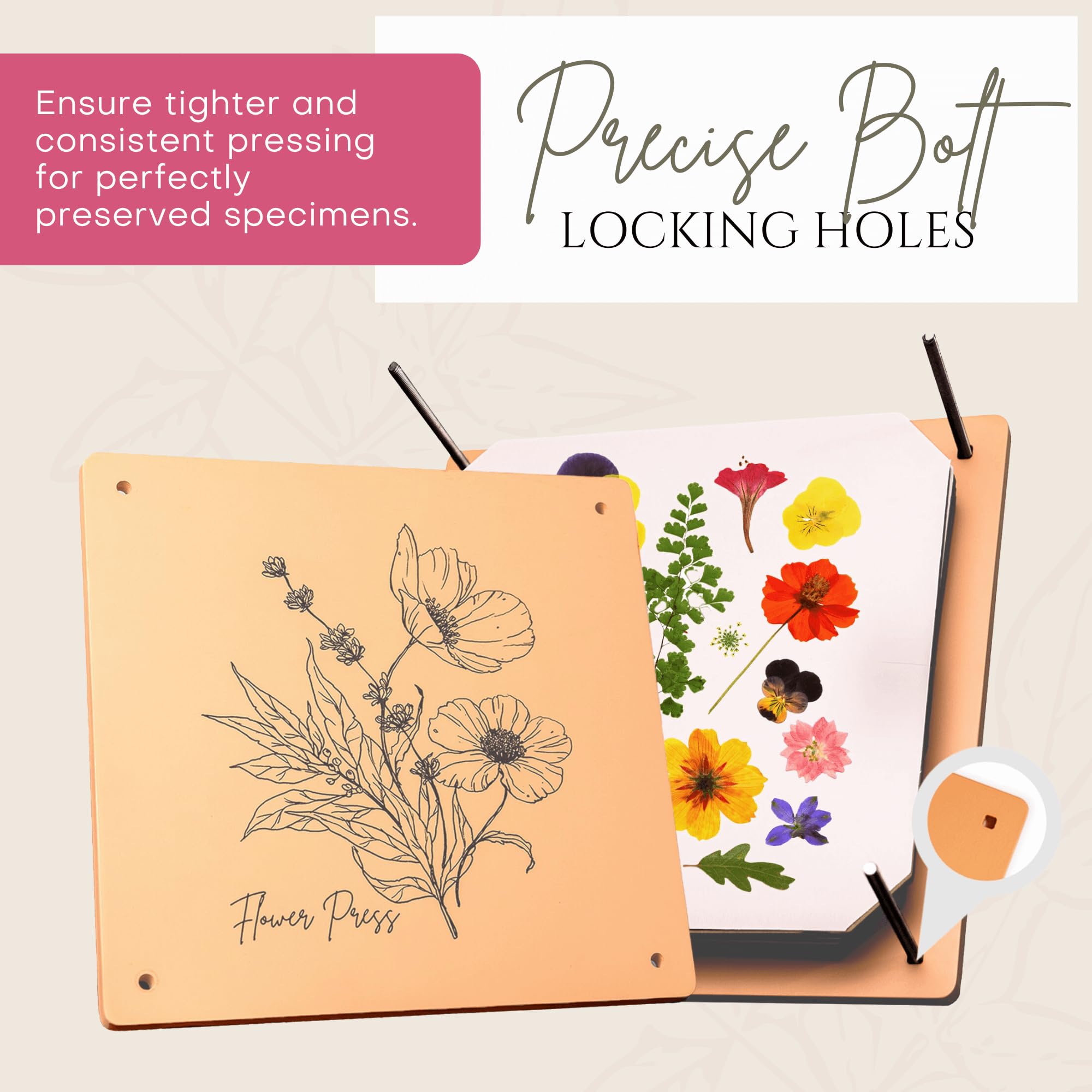 Carnation Canvas cardboard pressing sheets help keep petals flat during drying.