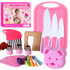Carolart 29-piece kitchen tools set shown for kids cooking and learning