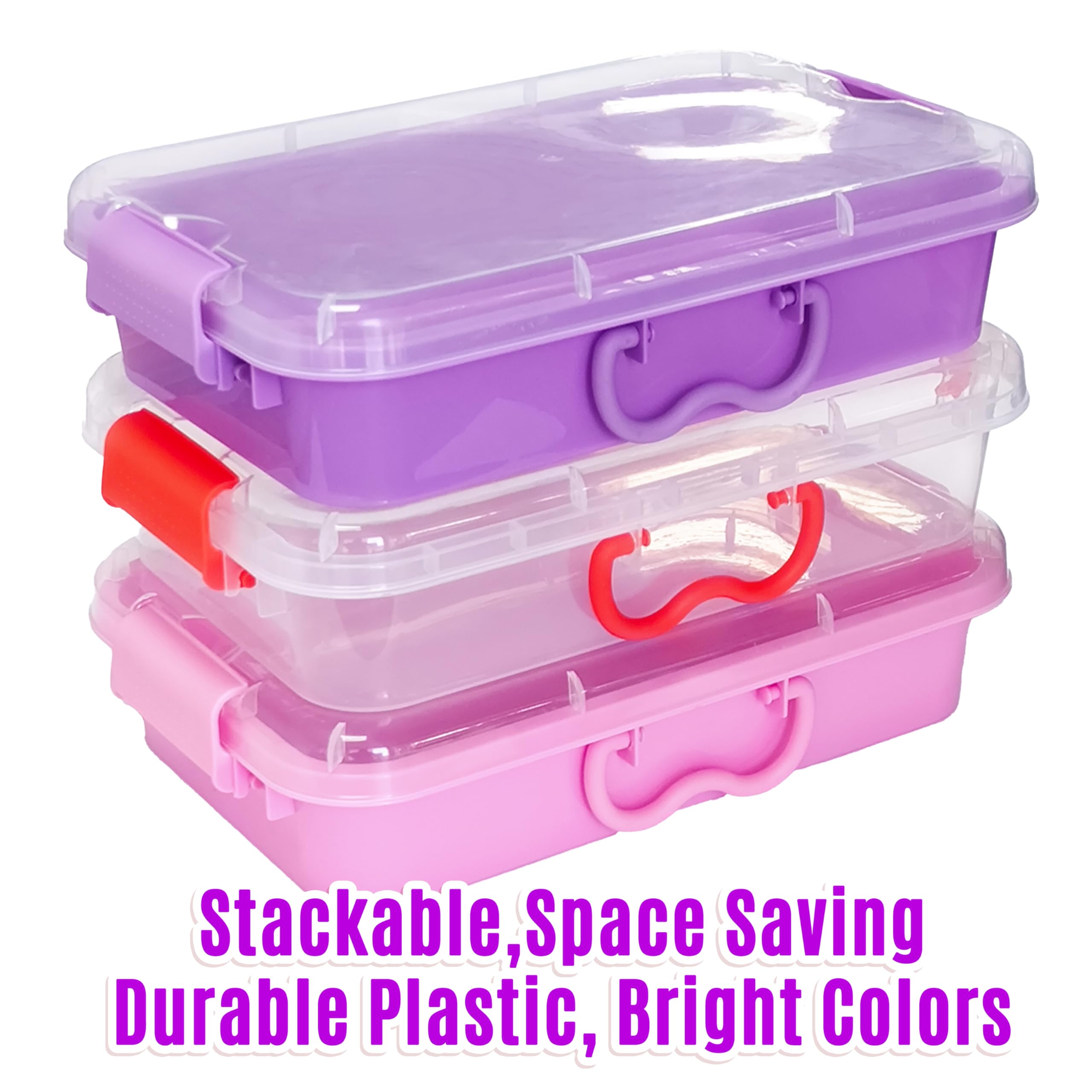 Carolart 3 Pack portable handle bin makes easy carrying for kids on trips.