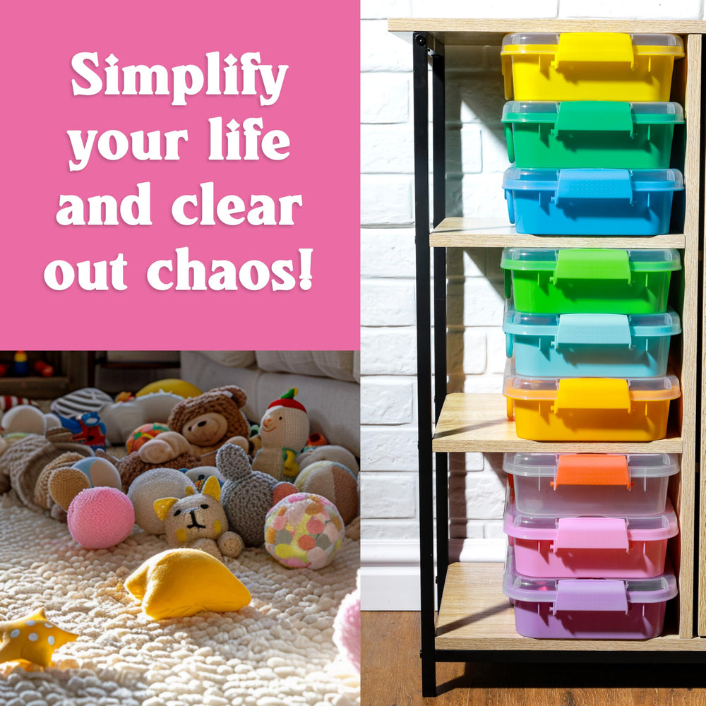 Carolart 3 Pack storage bins organize toys and art supplies in one set.