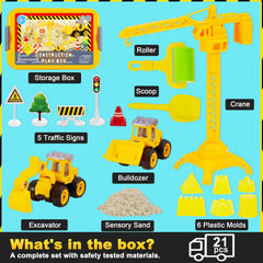 Carolart Construction Sensory Bin signs enhance storytelling during play.
