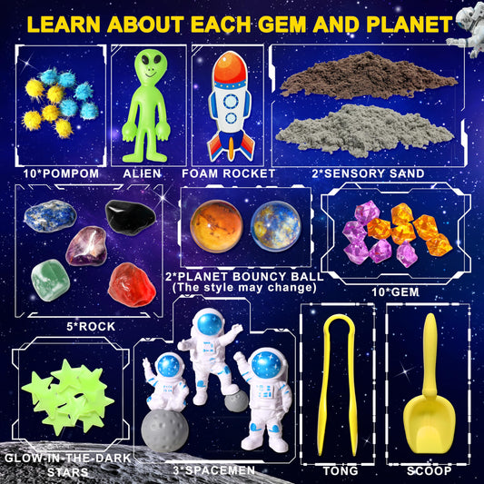  Carolart Galaxy Sensory Bin planet bouncy balls encourage tactile play