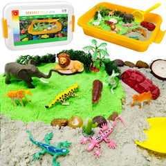 Carolart Jungle Adventure Kit display highlighting moss and wood elements for tactile learning