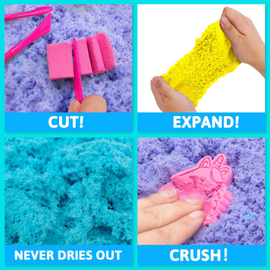 Carolart child playing with stretchy sand supports imaginative play and fine motor skills.