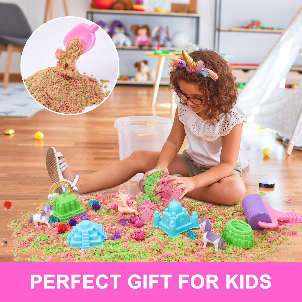 Carolart kids enjoying unicorn sensory bin during independent play