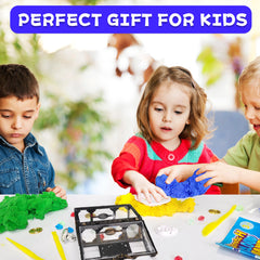 Carolart Kids exploring sensory kit for hands-on discovery.