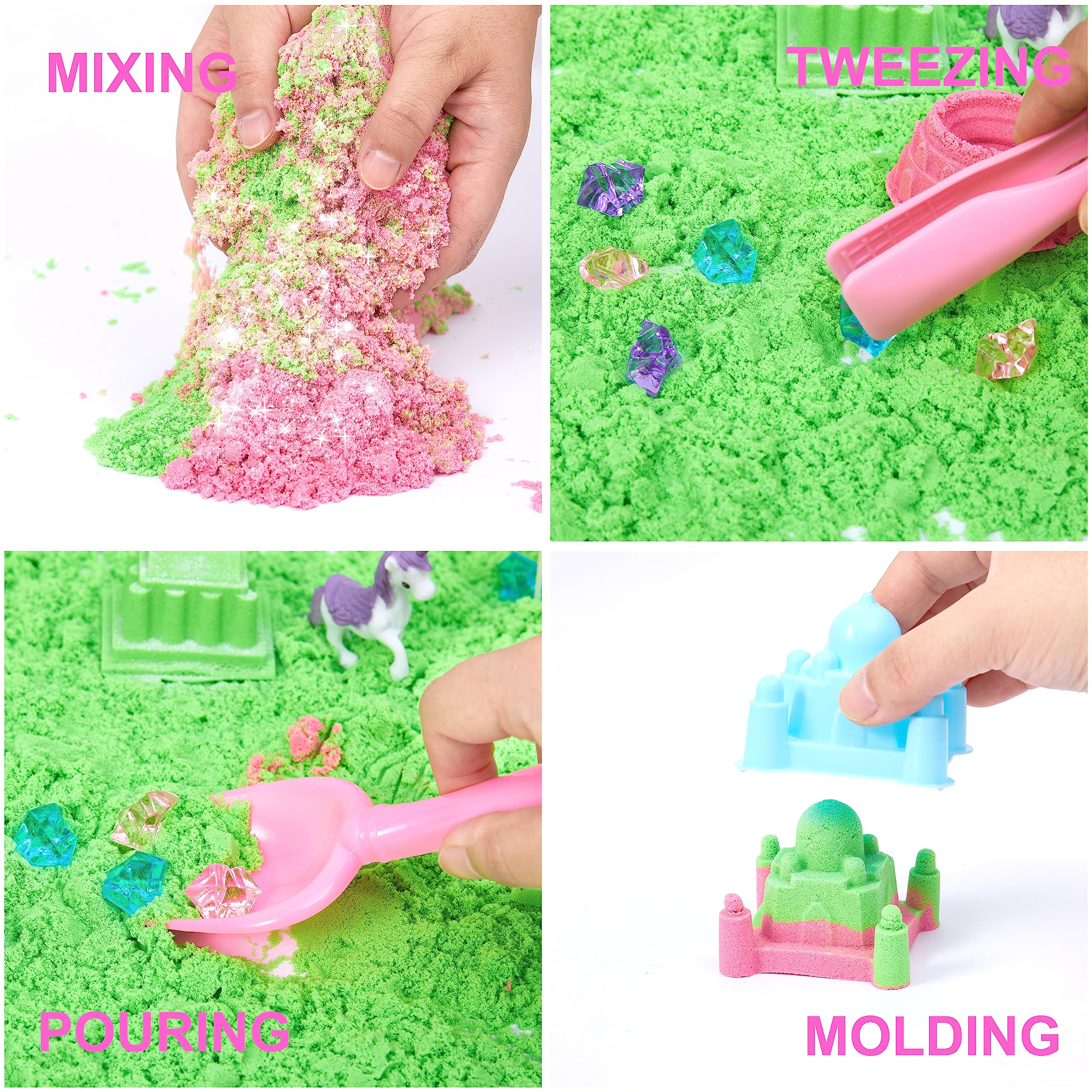 Carolart sand art kit showing vibrant colors for creative crafts