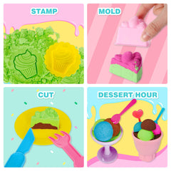 Carolart sensory bin cake molds and stamps support imaginative baking play.