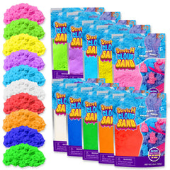 Carolart stretchy sand kit with 10 colors for creative molding and play.