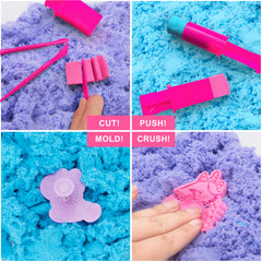Carolart Unicorn molds and rainbow gems for creative sand sculpting.