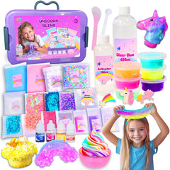 Carolart Unicorn Slime Kit cover image with fluffy slime and charms for imaginative play.