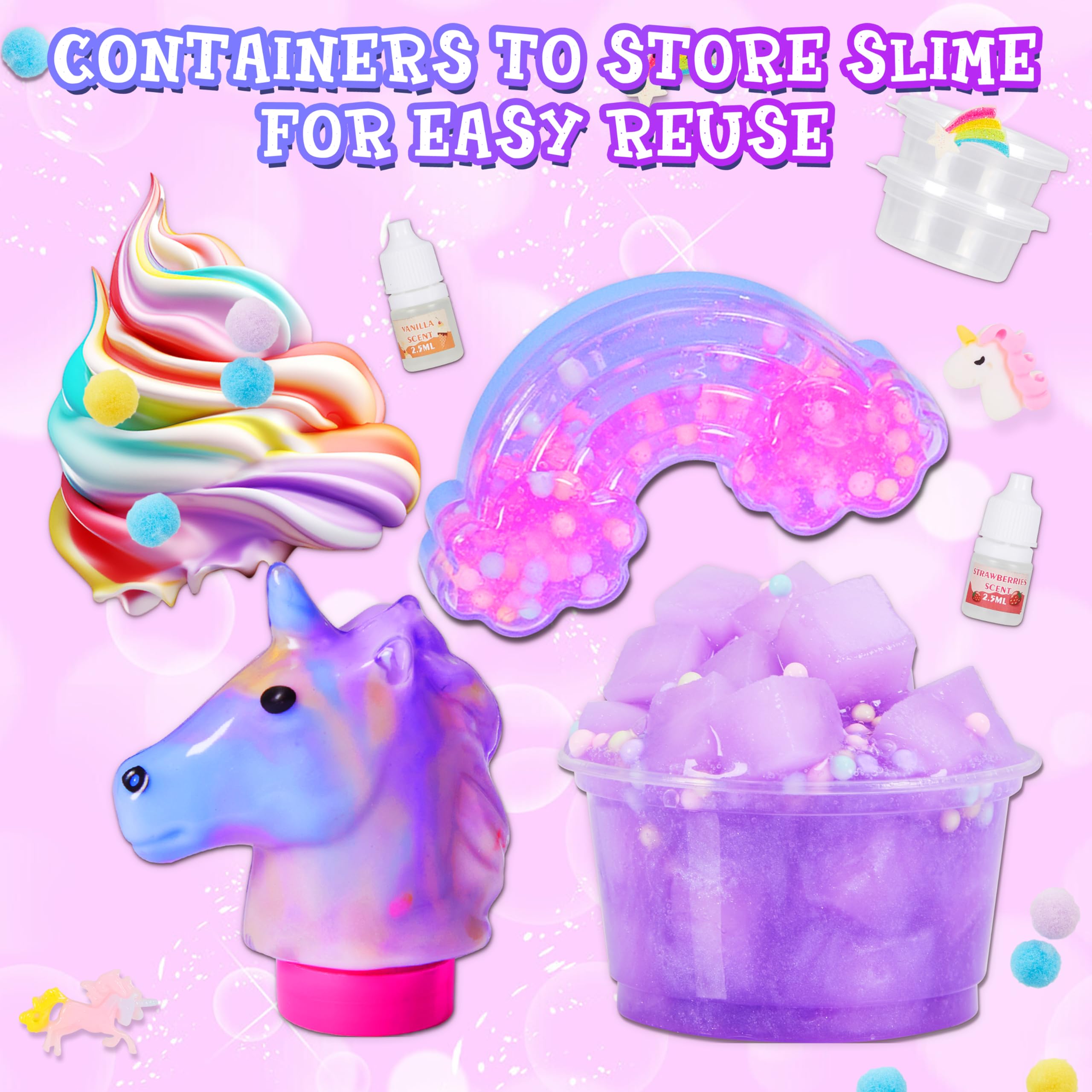 Carolart Unicorn Slime Kit home setup image for easy at-home crafting.