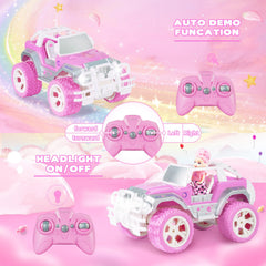 Carox Pink RC Jeep with Doll rear storage box for small treasures