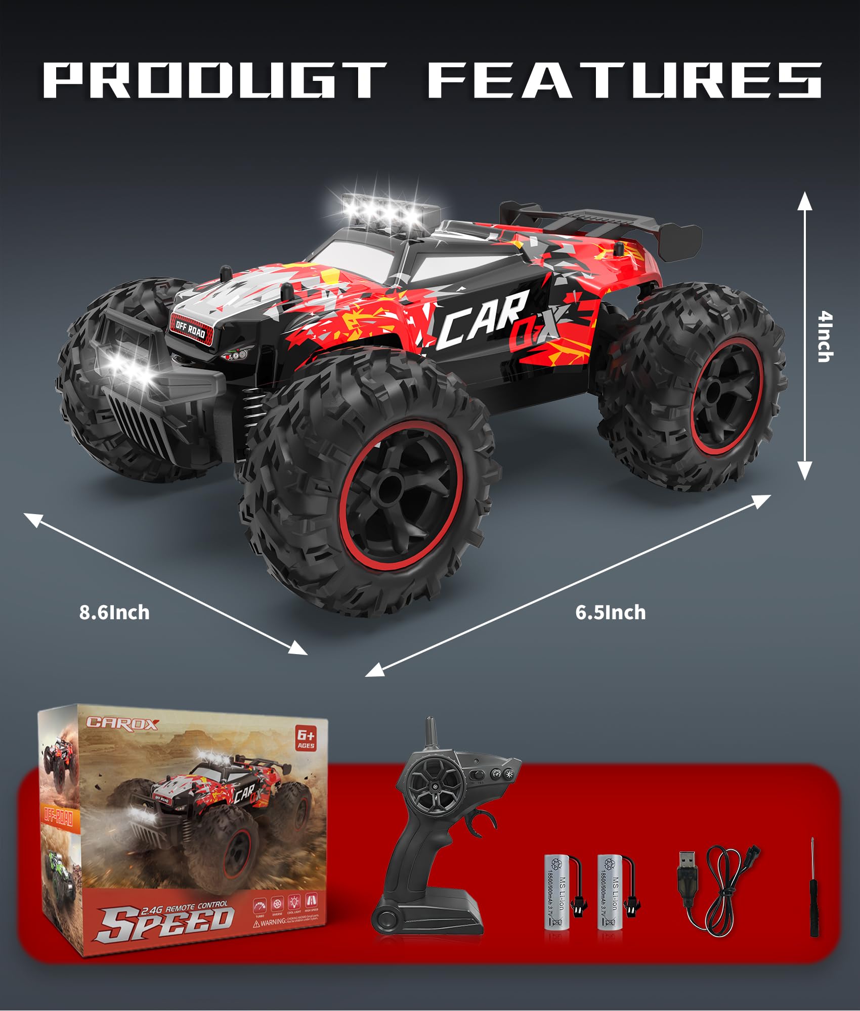 Carox proportional throttle enables smooth starts and turns.