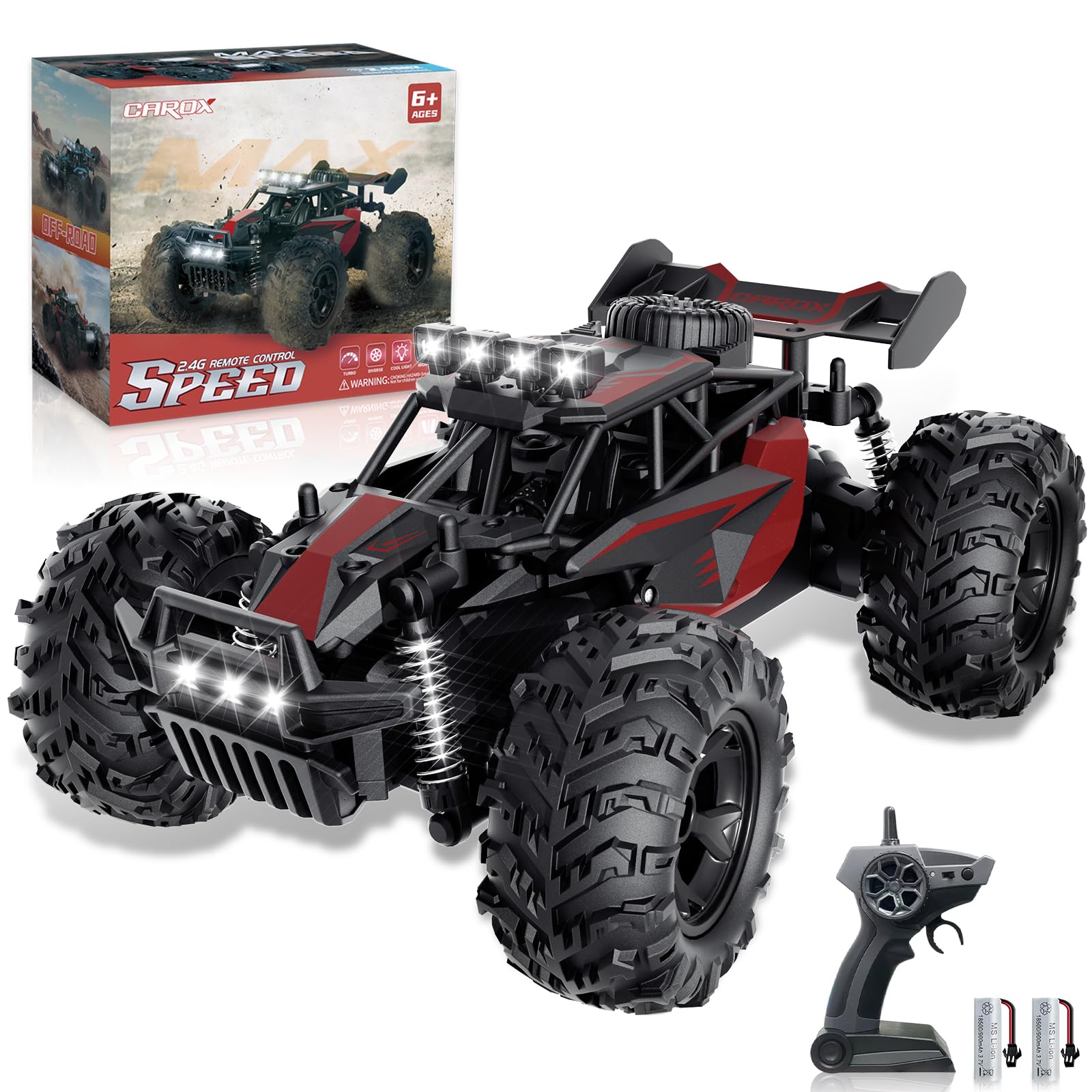 Carox RC car front view with rugged off-road styling.