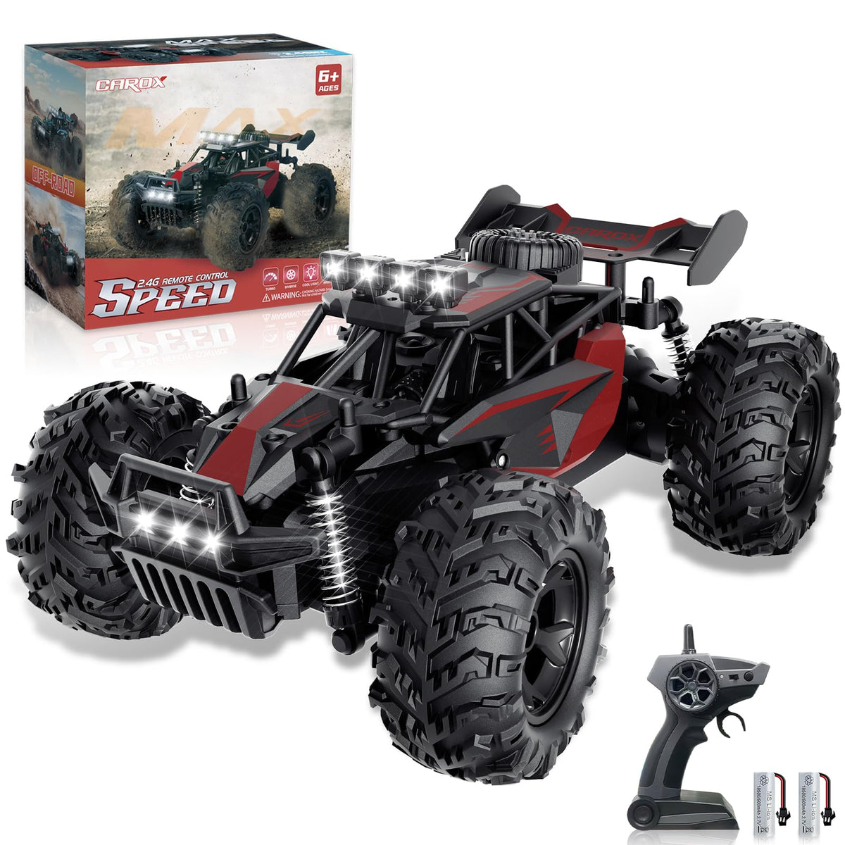 Carox RC car front view with rugged off-road styling.