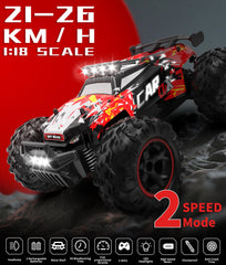 Carox RC car night drive shows LED glow and action.