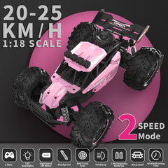 Carox RC car with LED roof lights for night play.