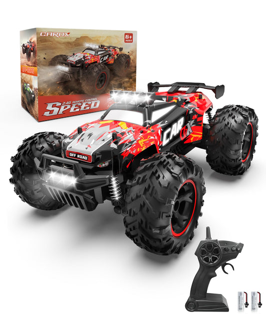 Carox remote control car top view highlights compact 1:18 scale for easy handling.