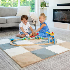 CARPETBOX floor mat layout creates versatile play space in baby room