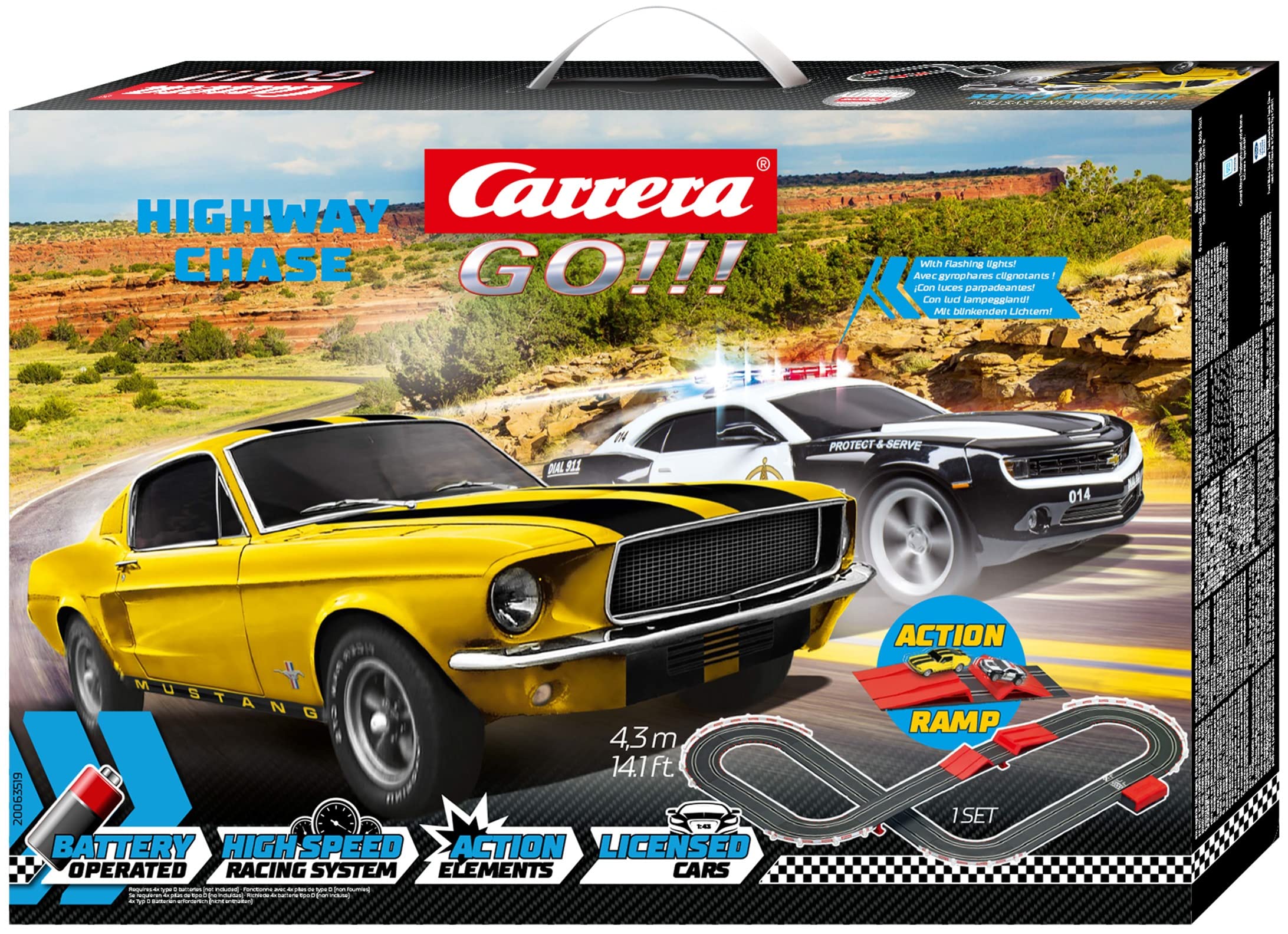Carrera 63519 two-piece removable jump ramp adds exciting stunts to races.
