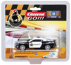 Carrera Camaro ZL1 Sheriff on-track action on curved section for GO!!! sets