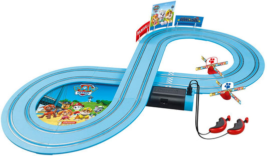 Chase car on the Paw Patrol track delivering kid-friendly speed.