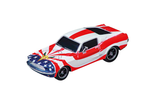 Carrera GO slot car closeup highlights replaceable brushes and magnets for better track contact.