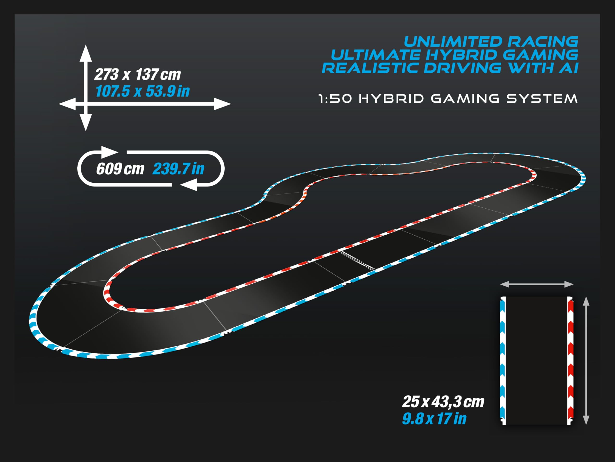 Carrera smartphone app control enables hands-free race management.