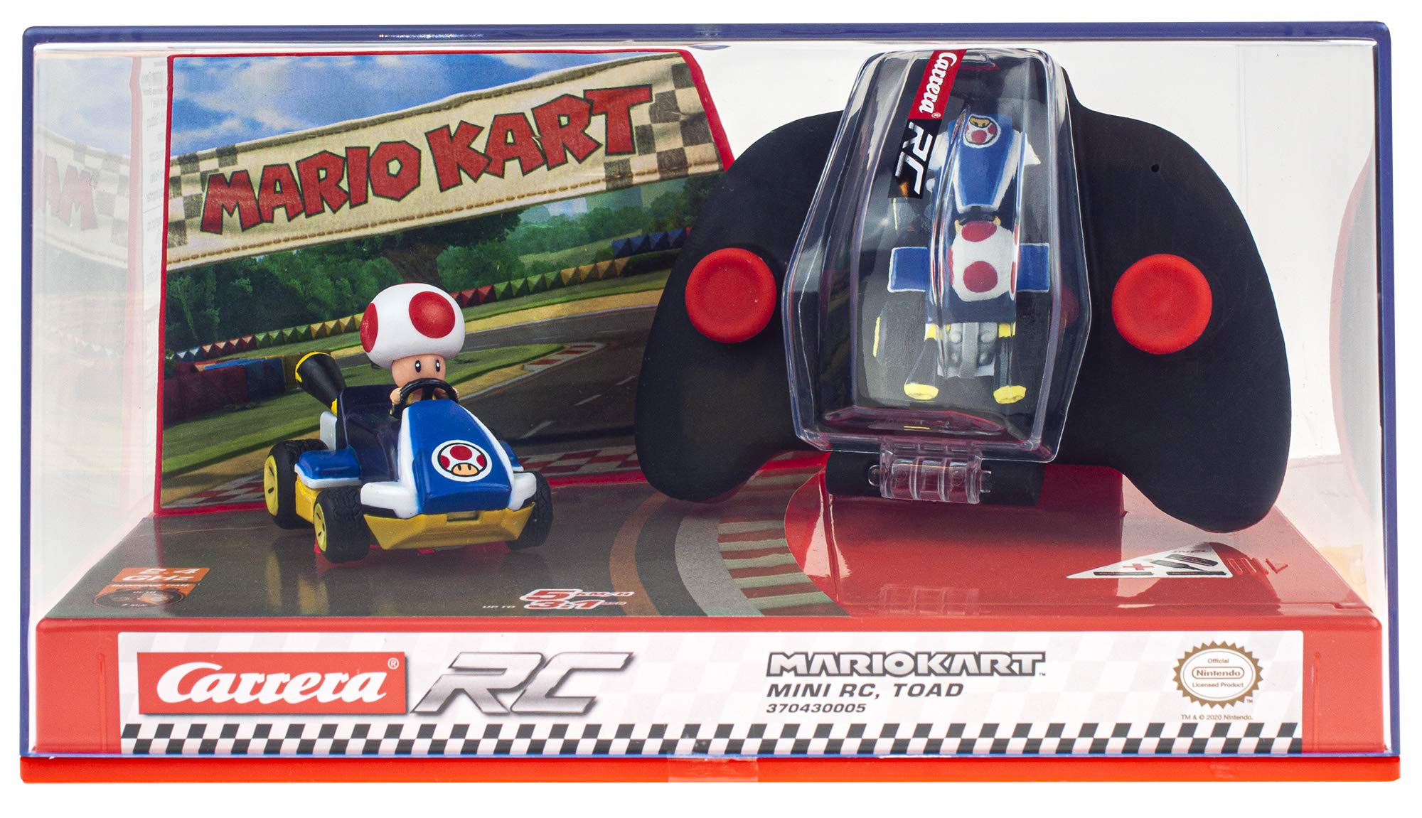 Carrera Toad mini RC jewel box packaging doubles as a display.