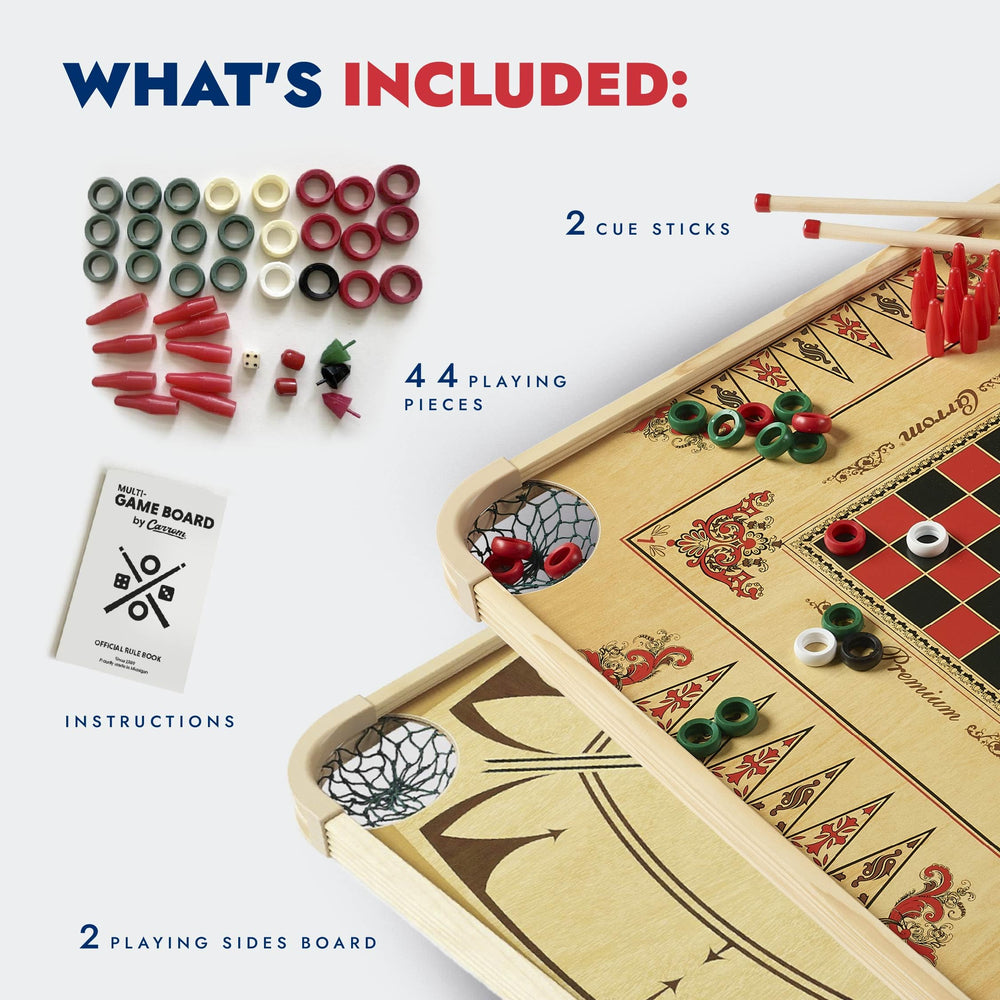 Carrom Board Game Set includes numbered discs for fast, organized gameplay