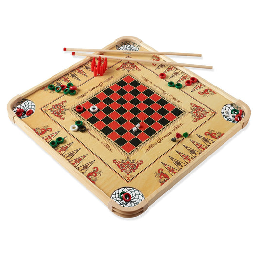 Carrom Board Game Set on table top for family-friendly play