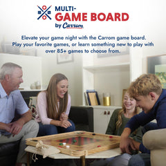 Carrom Board Game Set featuring two cue sticks for cooperative play