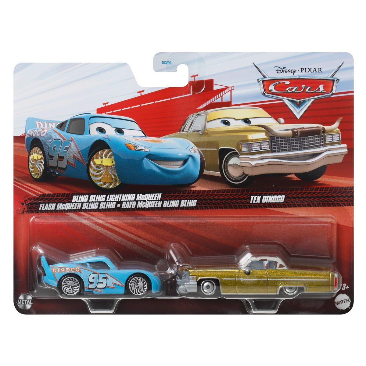 Cars Disney Pixar Tex Dinoco 1:55 die-cast bling car for collection or gifting