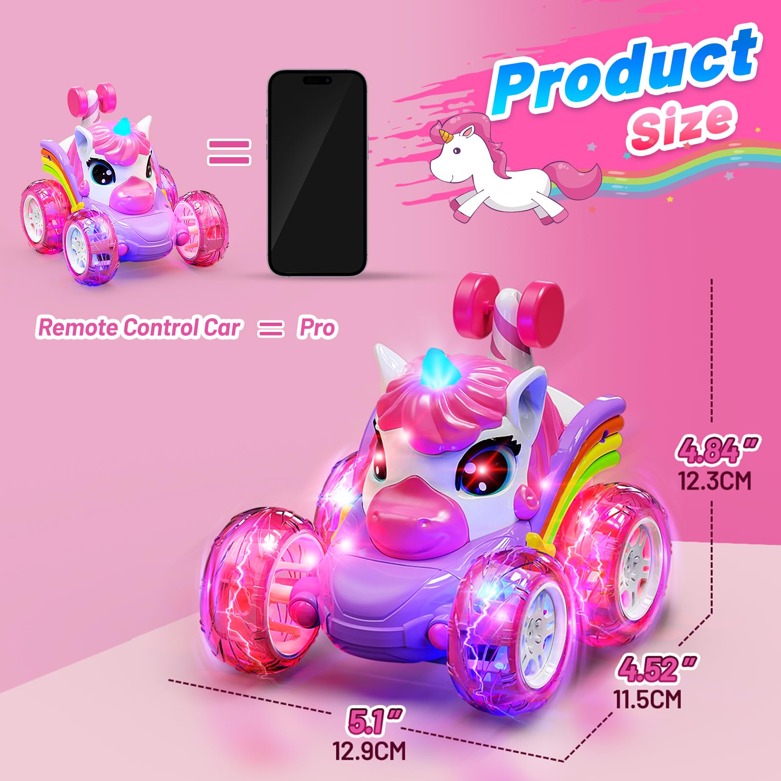 Carsky Unicorn RC Car handheld remote control with ergonomic grip