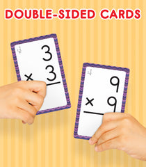 Carson Dellosa cards held in a child’s hand to show portable size