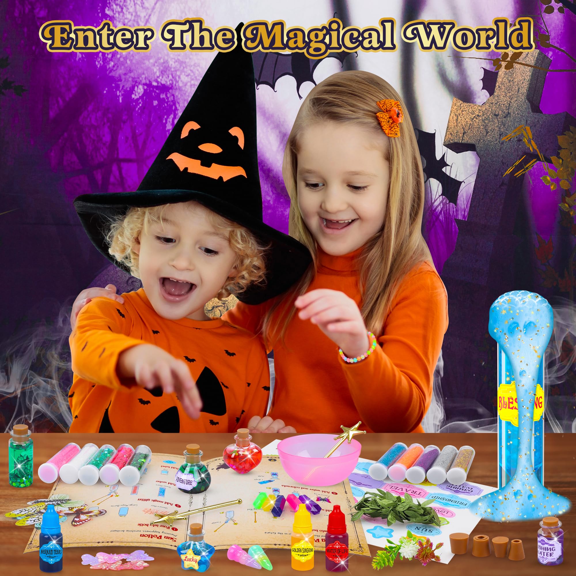 Cartell unicorn-horns-and-butterflies decorate the scene for charming fantasy play.
