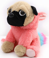 CASAGOOD Pug Unicorn Plush with removable unicorn costume for versatile display