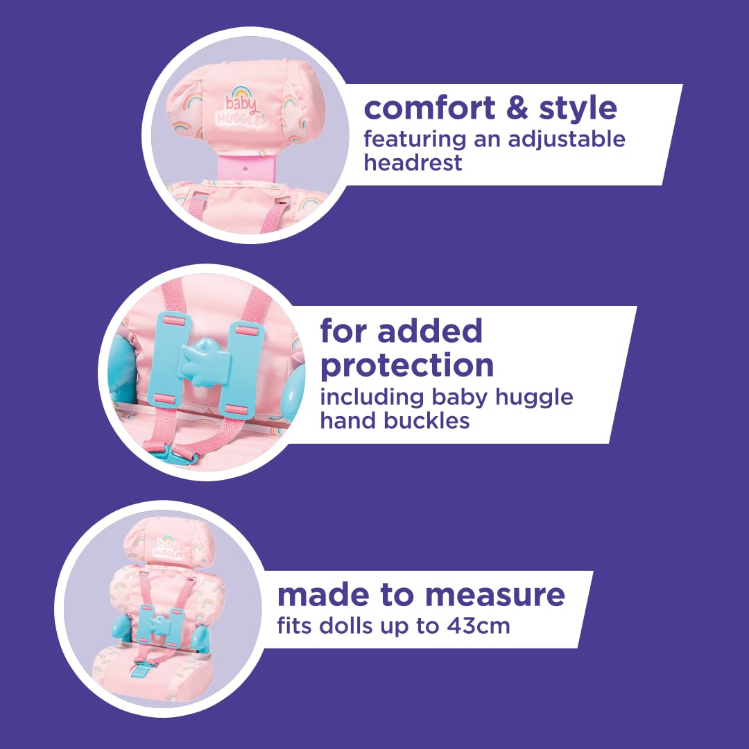 Casdon Baby Huggles doll travel ready seat fits 14 inch dolls.