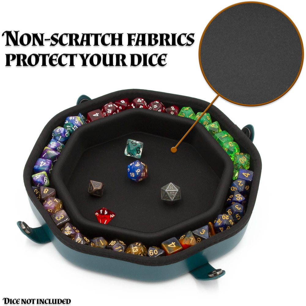 CASEMATIX dice tray exterior measures 10x10 inches for sturdy travel