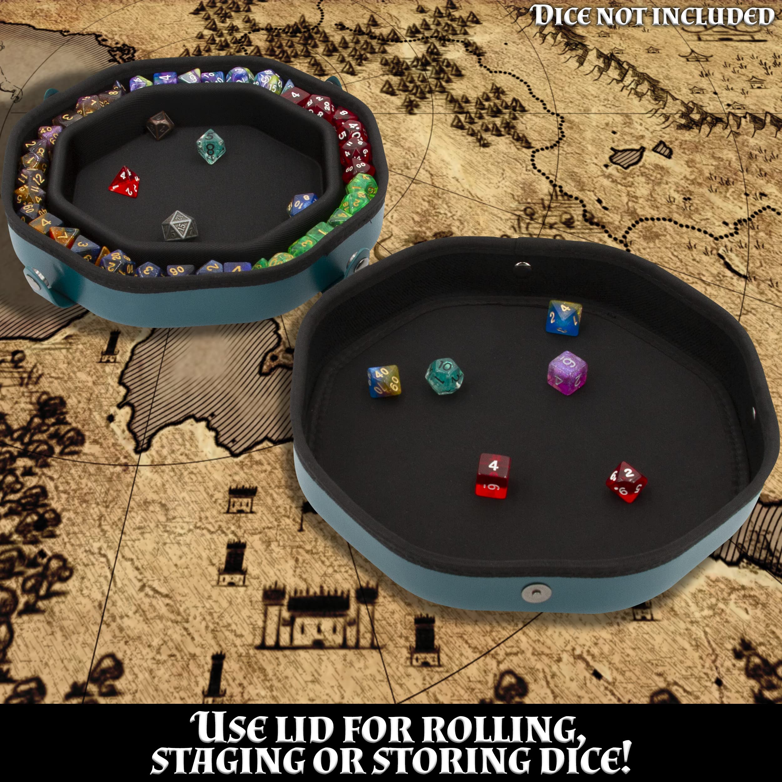 CASEMATIX lid used as portable dice tray for larger table sessions