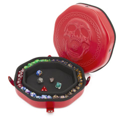 CASEMATIX dice tray open view showcasing durable PU leather surface for stable rolling.
