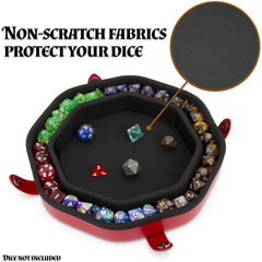 CASEMATIX staging area fits up to six dice sets for organization.